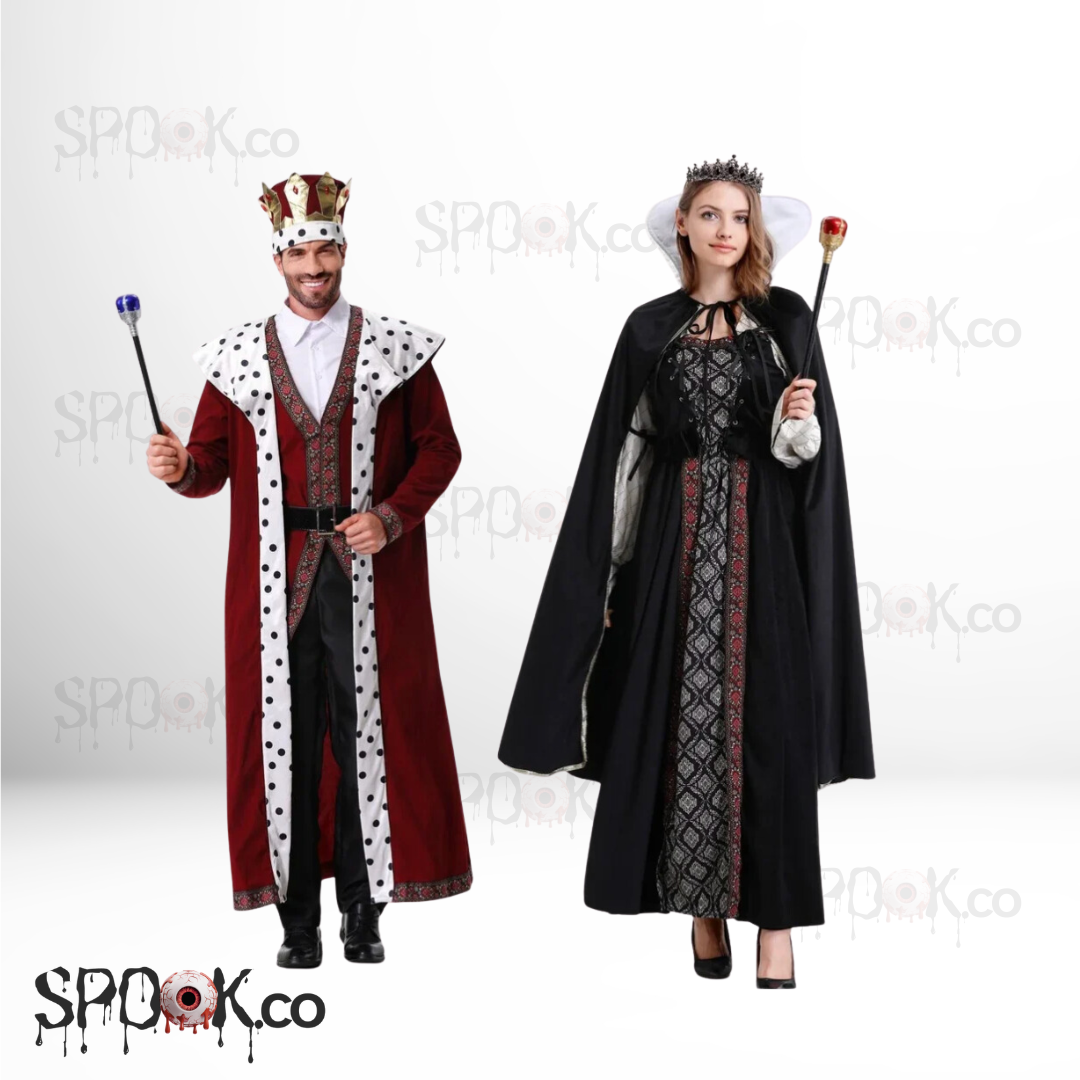 Couple Medieval King and Queen Costume Set