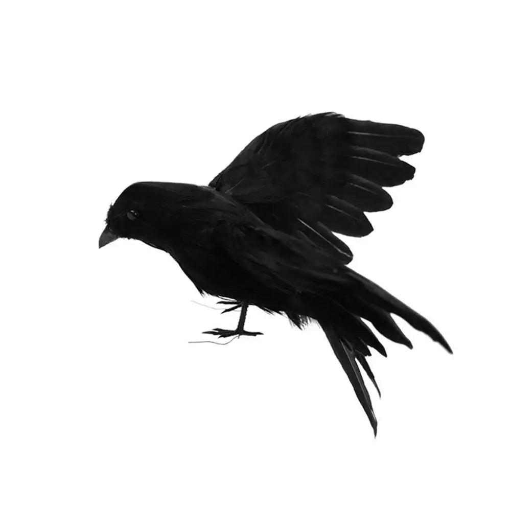 Spooky Black Crow Fake Bird