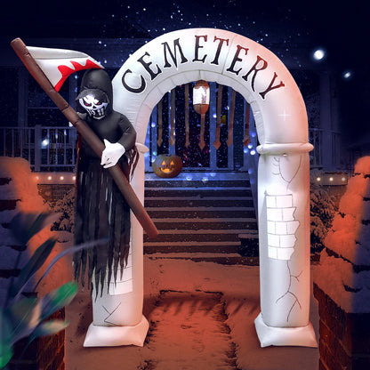 Spooky Cemetery Arch Inflatable Decoration- 7.8 ft