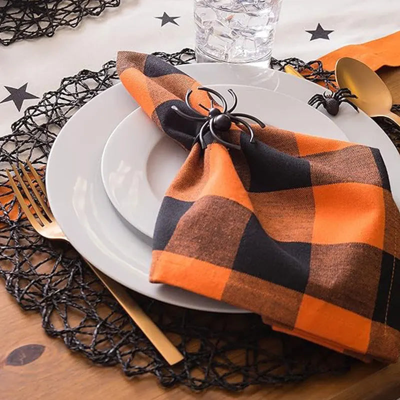 Halloween Plaid Napkins- 6pcs