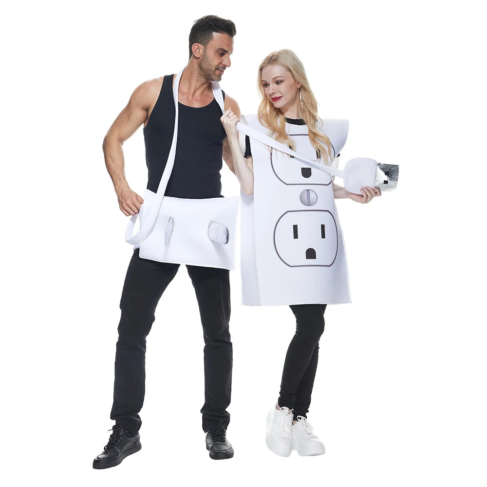 Funny Light Plug and Socket Couple Costume