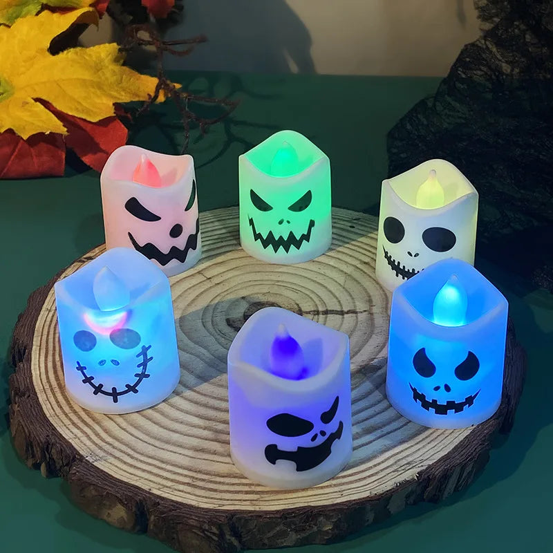 Halloween LED Pumpkin Ghost Candle- 6pcs