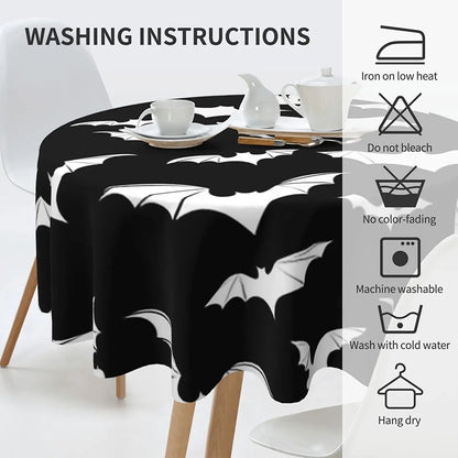 Black Bats Round Tablecloth