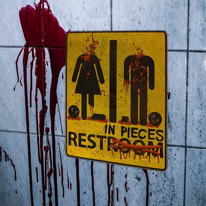 Spooky Bloody Bathroom Sticker Sign