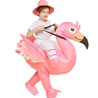 Kids Flamingo Riding Inflatable Costume