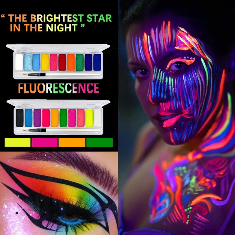 Fluorescent Neon Face and Body Painting Palette