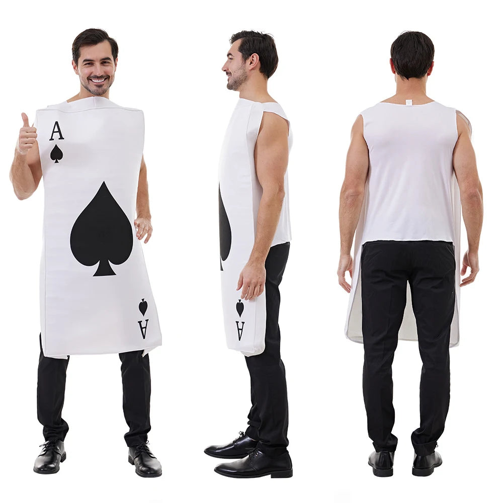 Umorden Unisex Child Kids Adult Ace Of Diamonds Spades Poker Playing Card Costume Funny Purim Halloween Party Fancy Dress Tunic