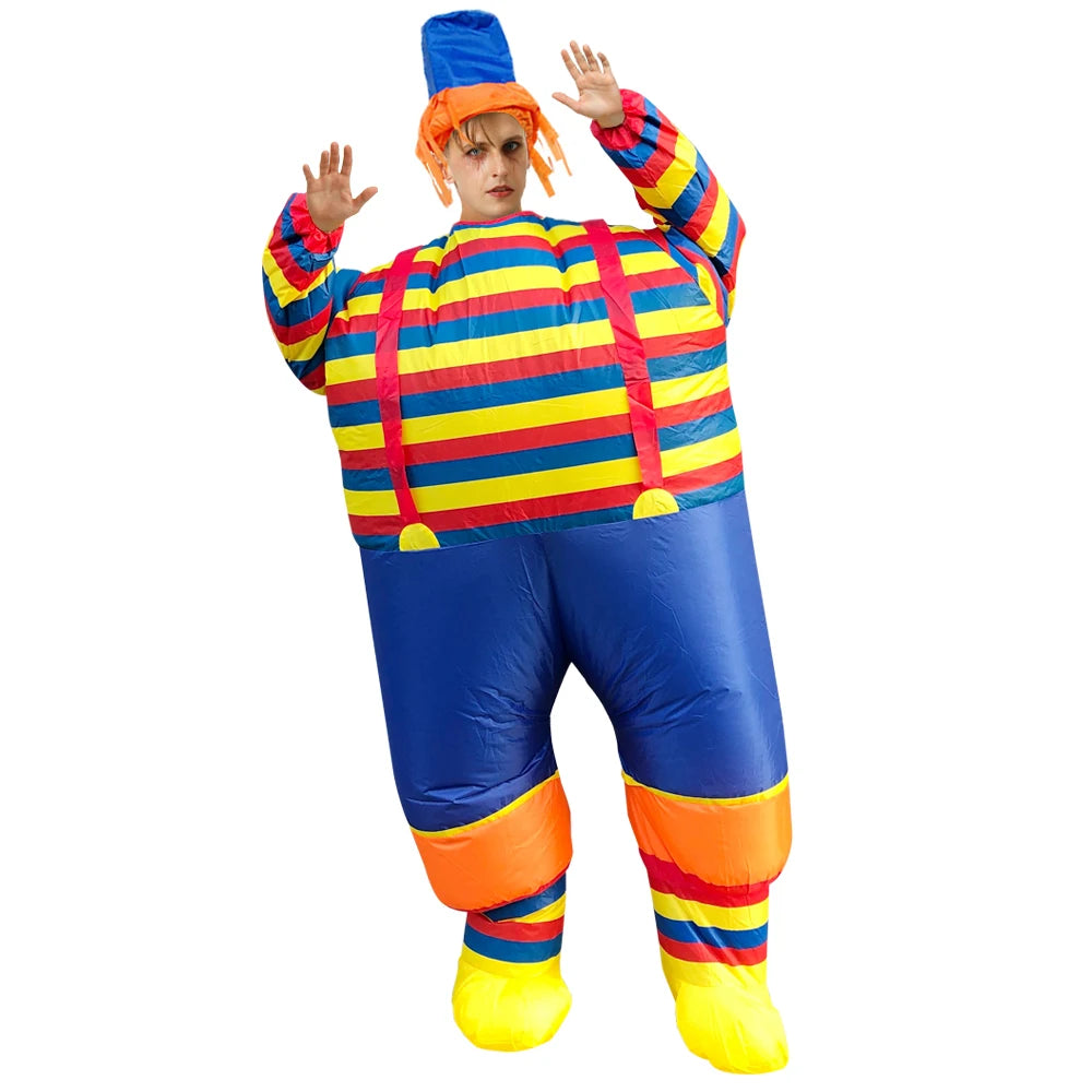 Adult Stripe Clown Inflatable Costume