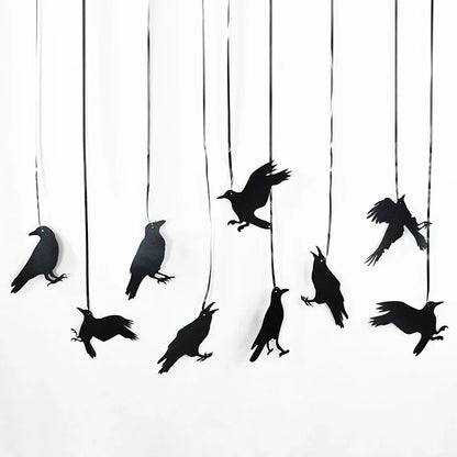 Halloween Black Crow Hanging Garland