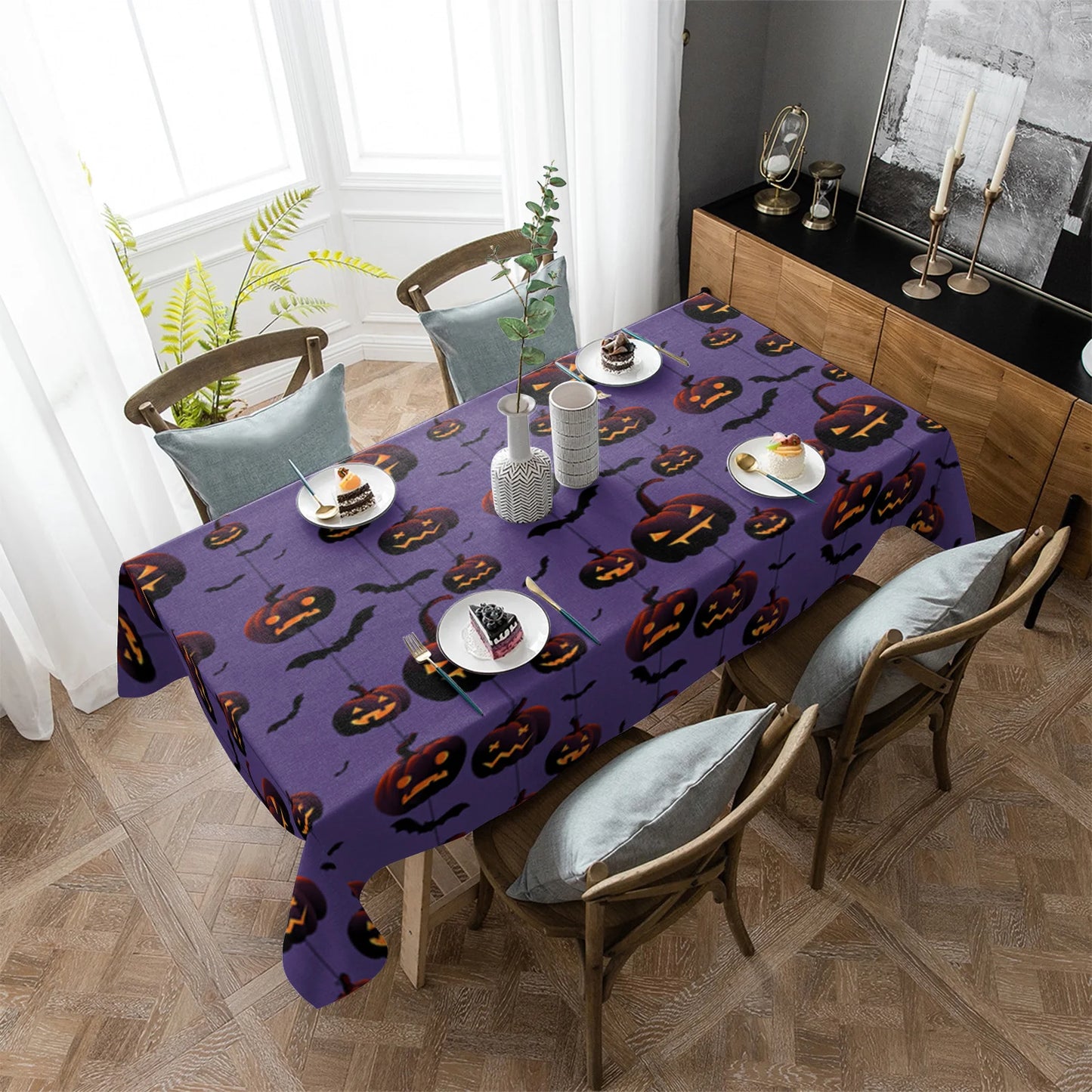 Pumpkin Bat Tablecloth