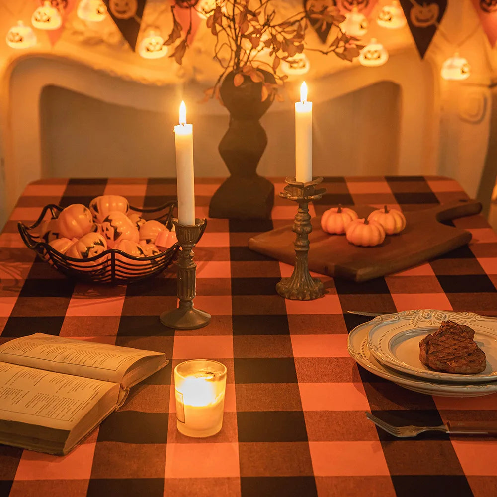 Halloween Plaid Tablecloth