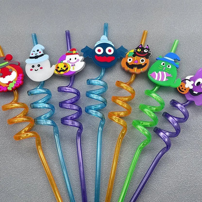 Halloween Reusable Plastic Straws- 8pcs