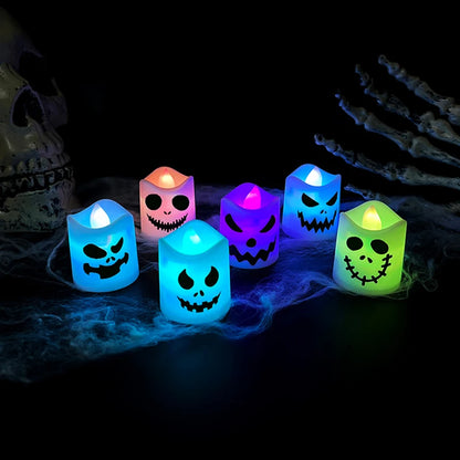 Halloween LED Pumpkin Ghost Candle- 6pcs