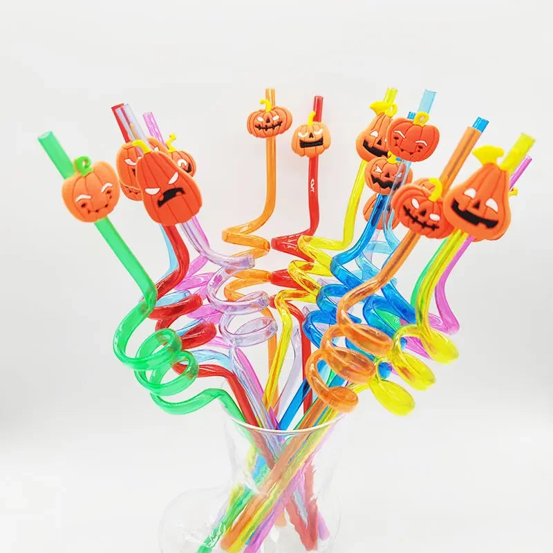 Halloween Reusable Plastic Straws- 8pcs