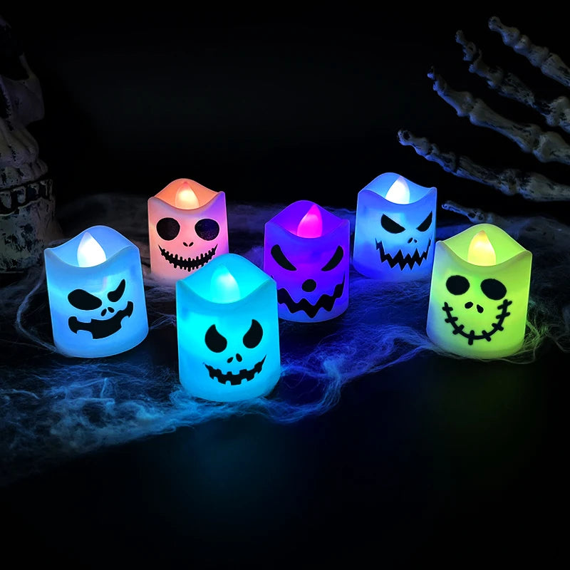 Halloween LED Pumpkin Ghost Candle- 6pcs