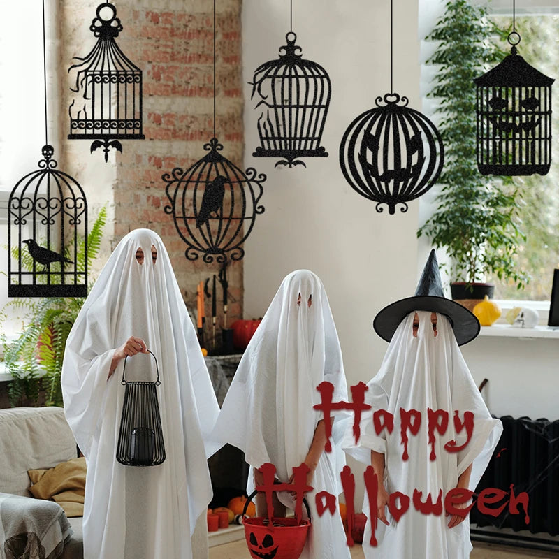 Halloween Black Crow Hanging Garland