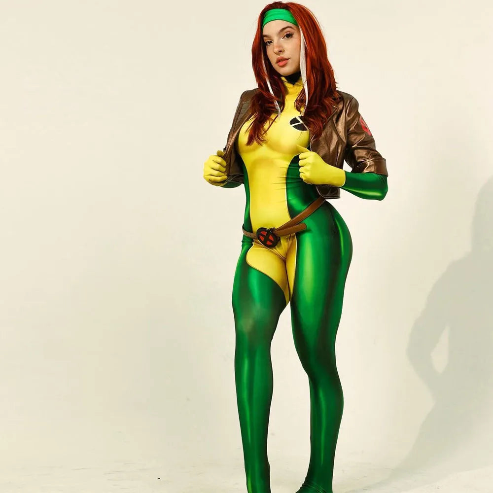 X-Men Rogue Anna Marie Costume Jumpsuit