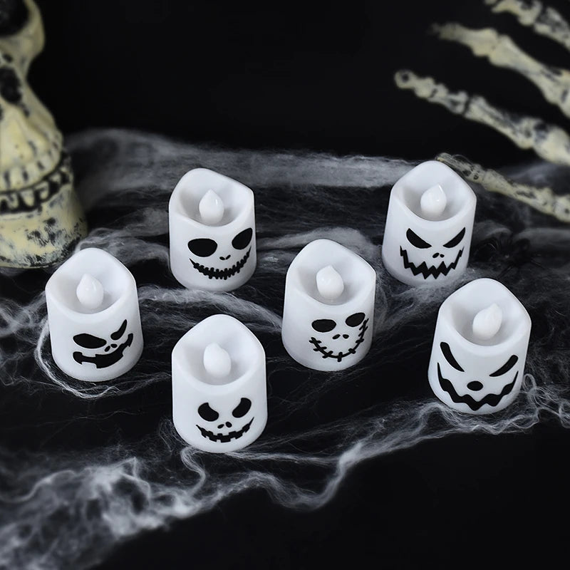 Halloween LED Pumpkin Ghost Candle- 6pcs