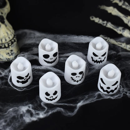 Halloween LED Pumpkin Ghost Candle- 6pcs