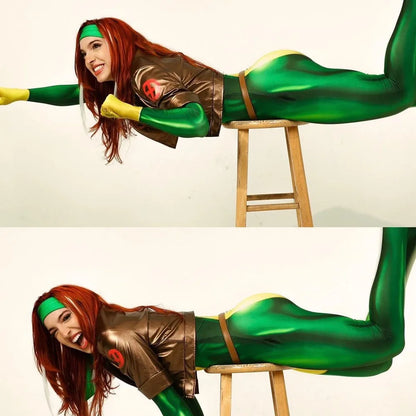 X-Men Rogue Anna Marie Costume Jumpsuit