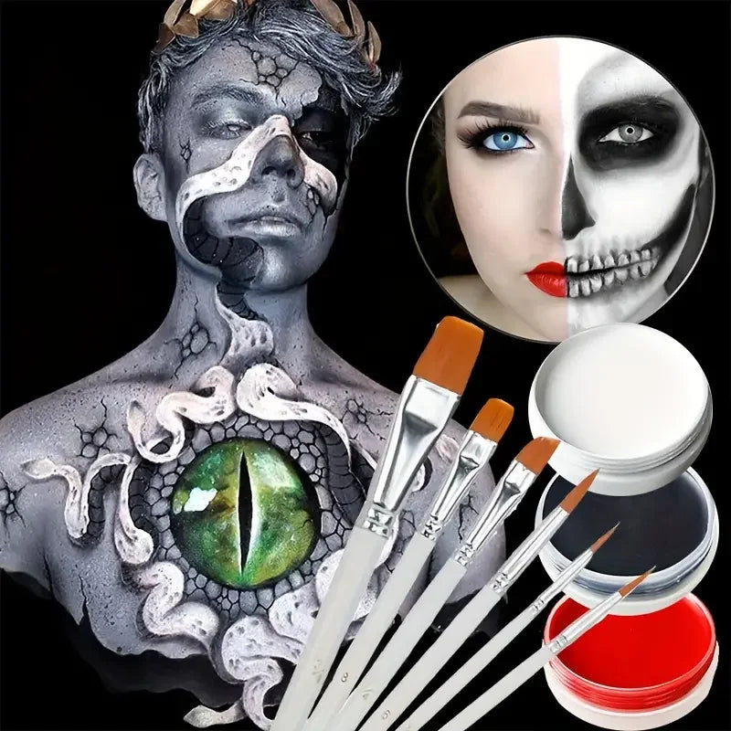 Water Based Face and Body Painting with Brushes