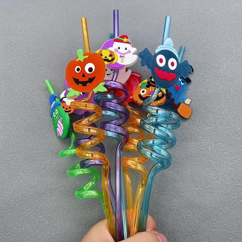 Halloween Reusable Plastic Straws- 8pcs