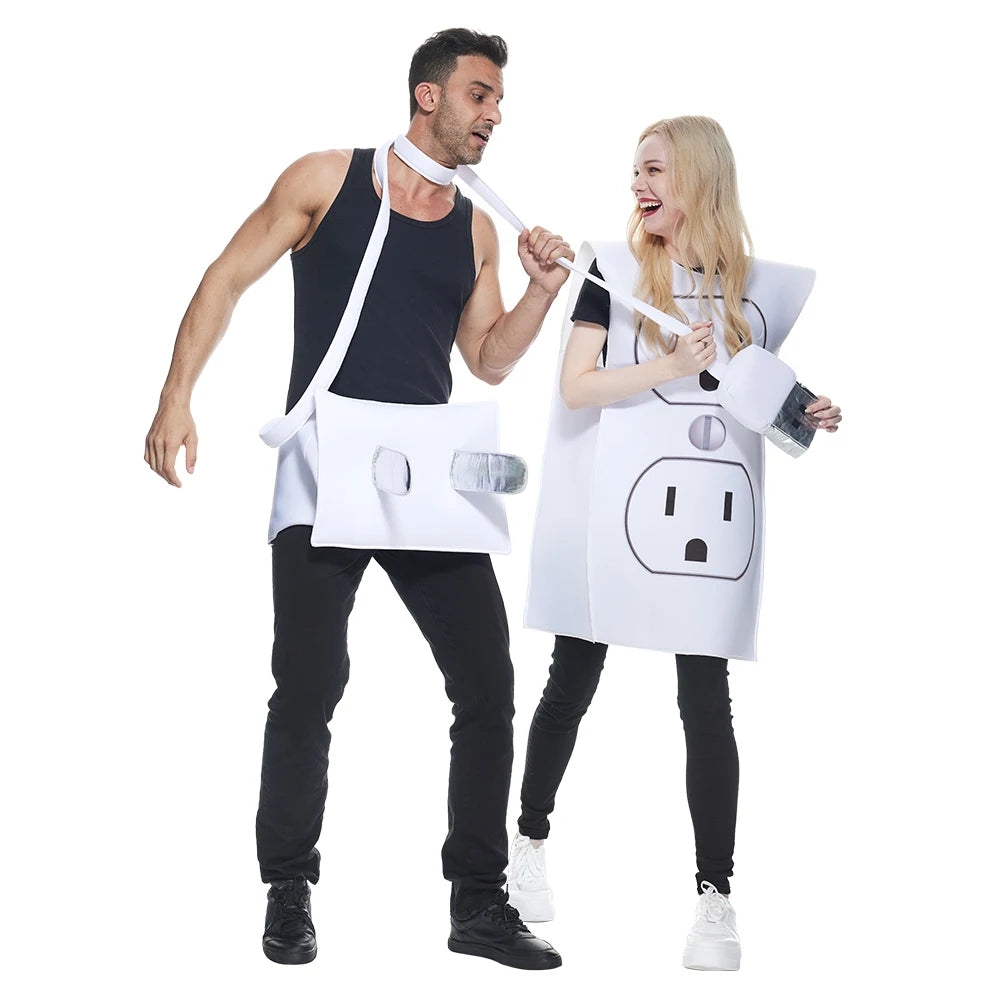 Funny Light Plug and Socket Couple Costume