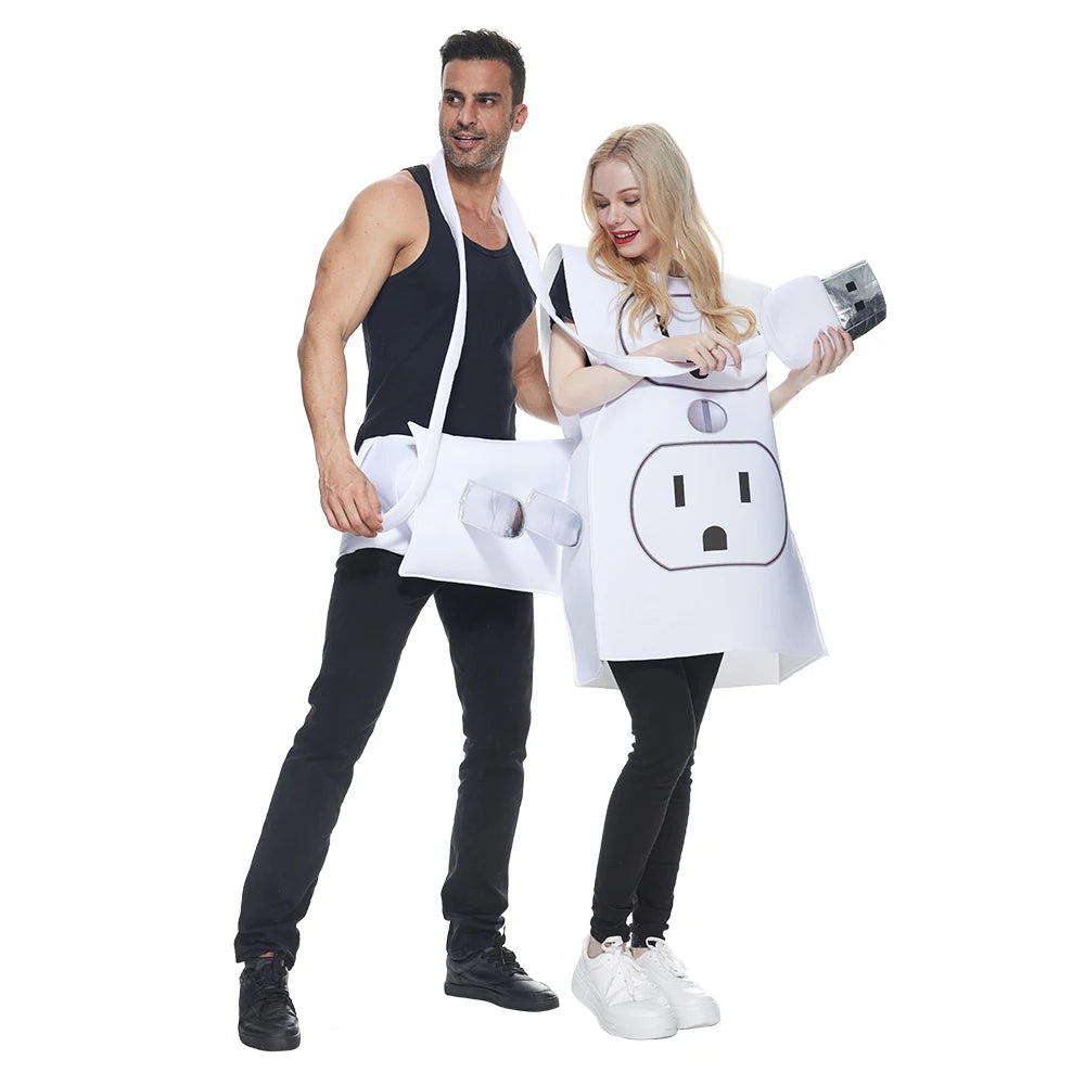 Funny Light Plug and Socket Couple Costume