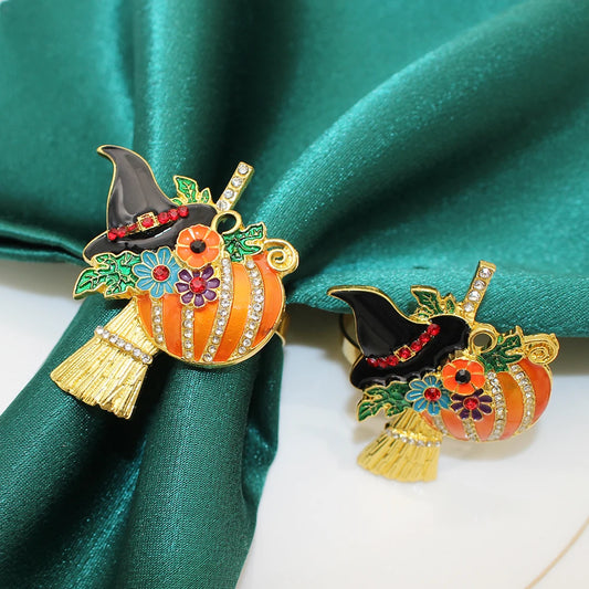 Witch Pumpkin Napkin Rings- 4pcs