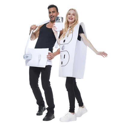 Funny Light Plug and Socket Couple Costume