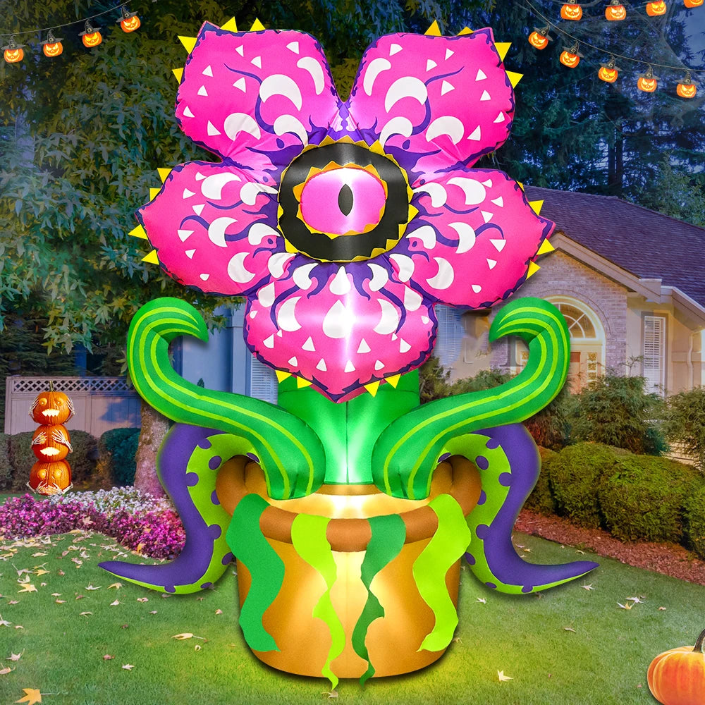 Haunted Eyeball Flower Inflatable Decoration- 6ft