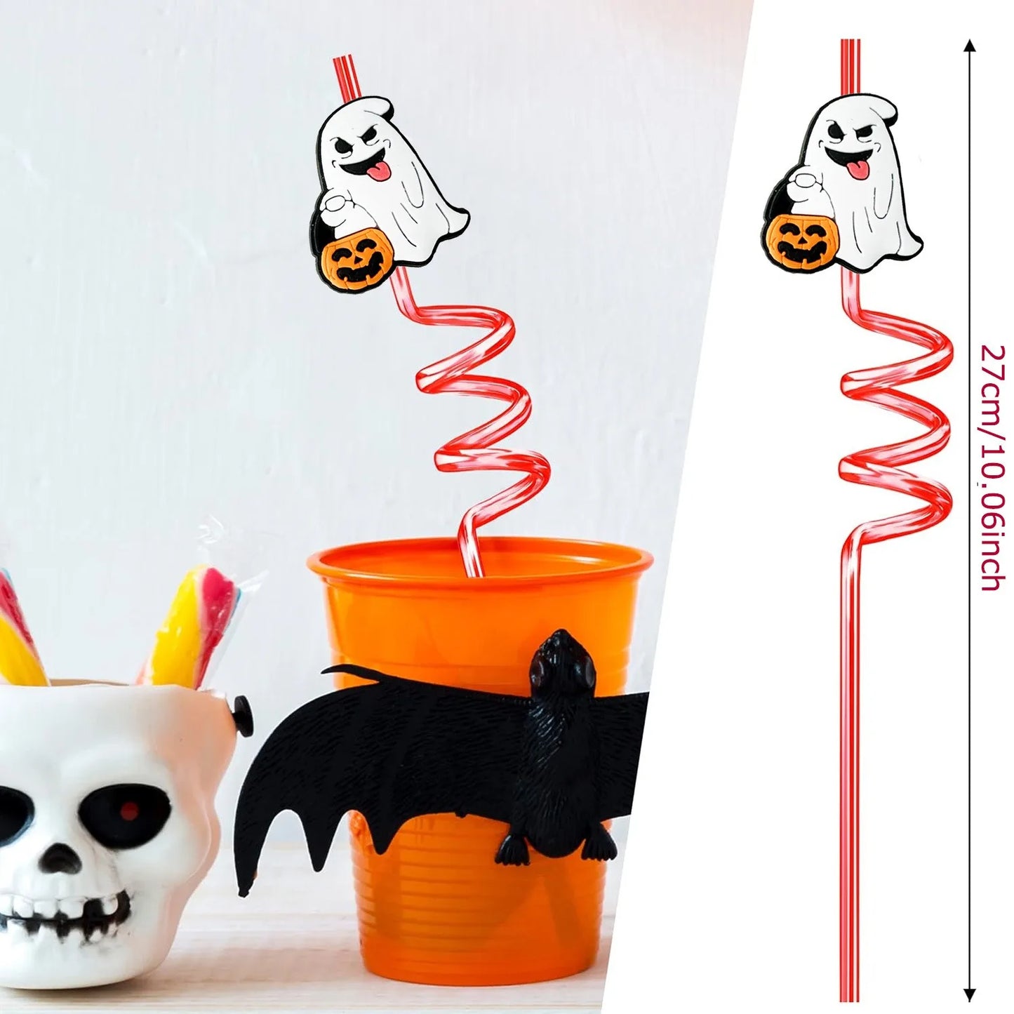 Halloween Reusable Straw- 8 pcs