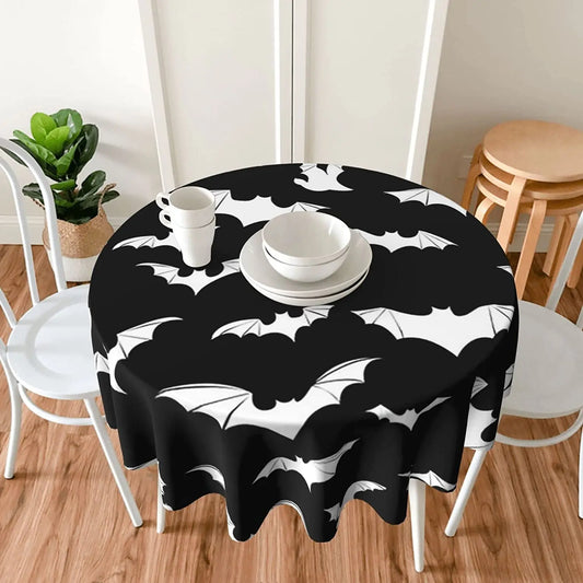 Black Bats Round Tablecloth