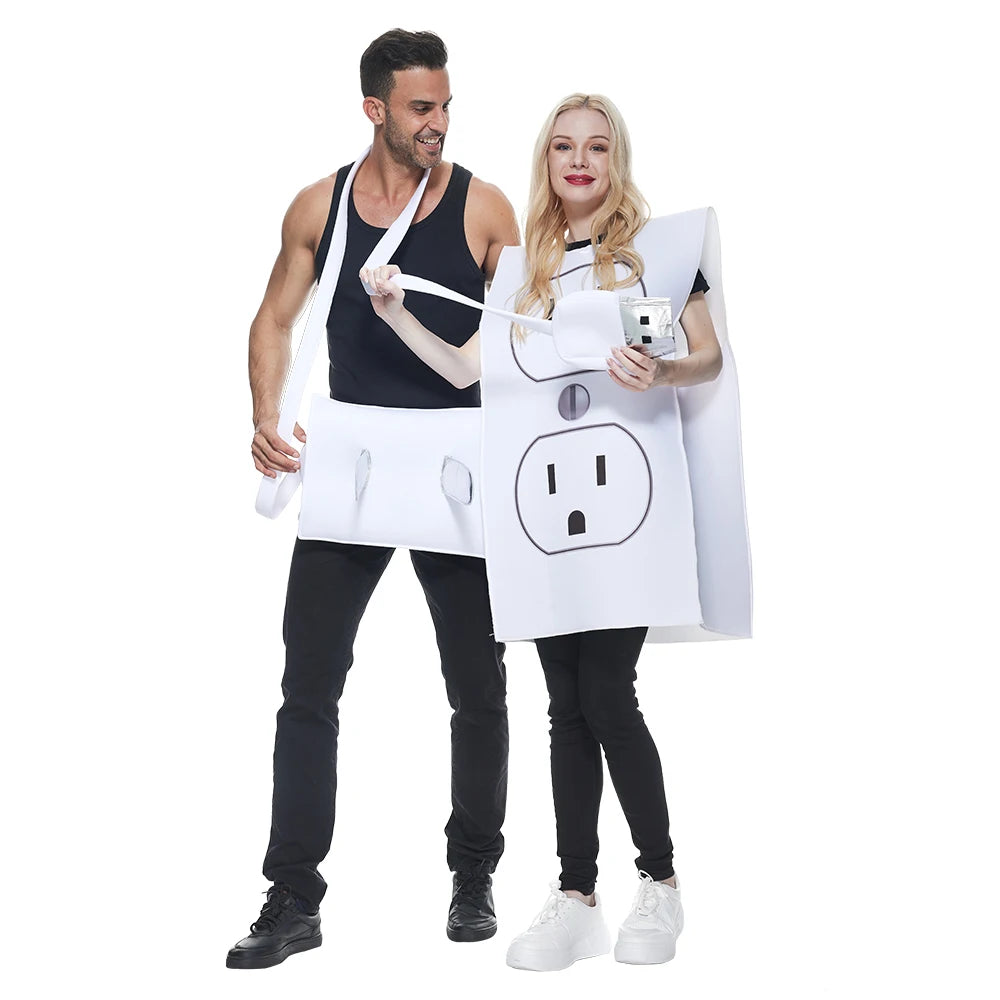 Funny Light Plug and Socket Couple Costume