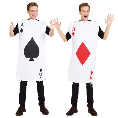 Umorden Unisex Child Kids Adult Ace Of Diamonds Spades Poker Playing Card Costume Funny Purim Halloween Party Fancy Dress Tunic