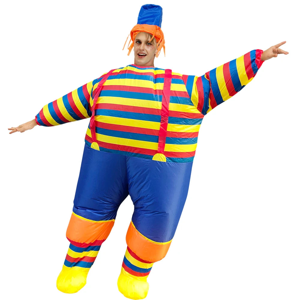 Adult Stripe Clown Inflatable Costume