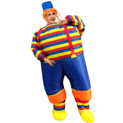 Adult Stripe Clown Inflatable Costume