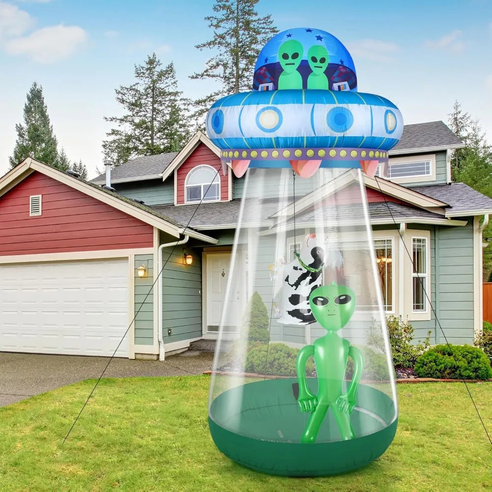 Inflatable UFO Cow Abduction- 9 FT