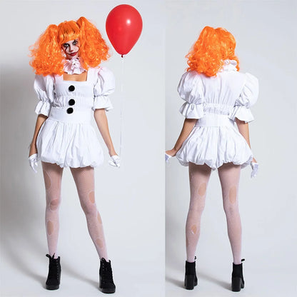 Couple White Clown Costume