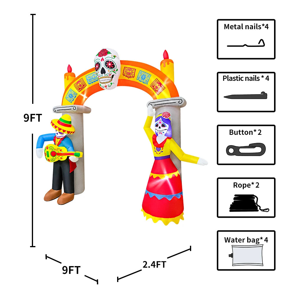 Dia de los Muertos Inflatable Decoration- 9ft