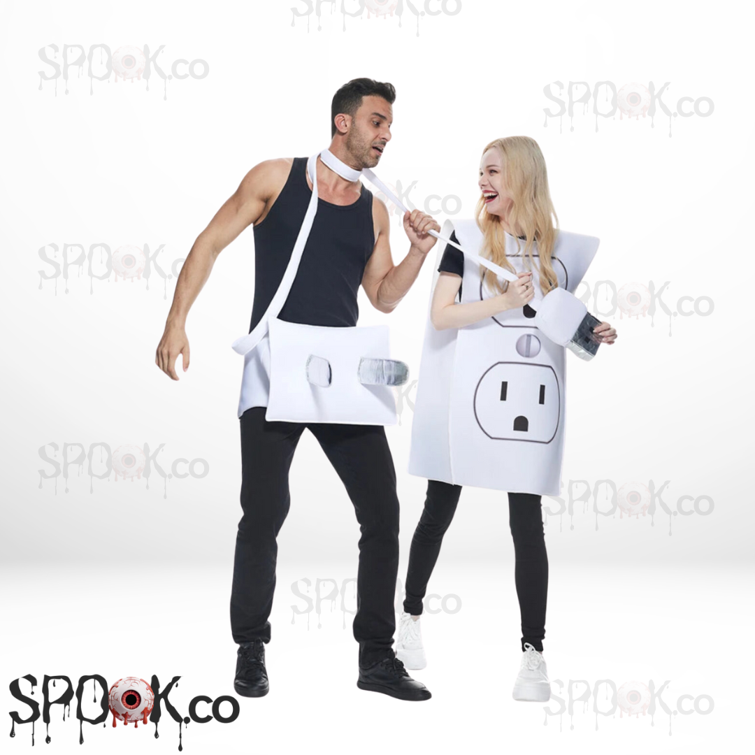 Funny Light Plug and Socket Couple Costume