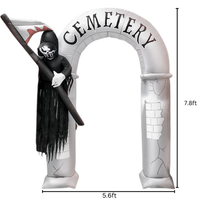 Spooky Cemetery Arch Inflatable Decoration- 7.8 ft